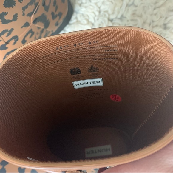 Hunter original refined short leopard hybrid print rain boots NEW - Picture 4 of 9